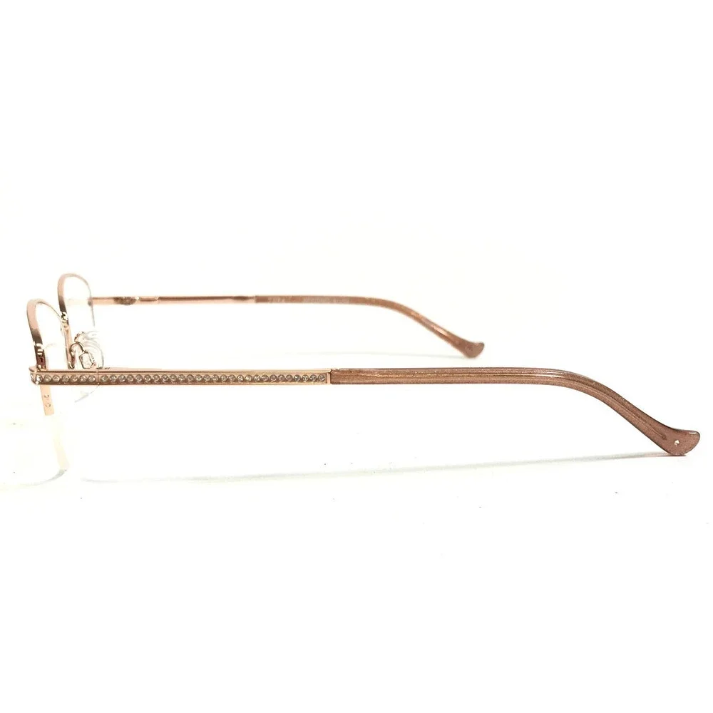 Tura Brilliance Eyeglasses Frames TE270 RGD Rose Gold European Crystal 55-17-140